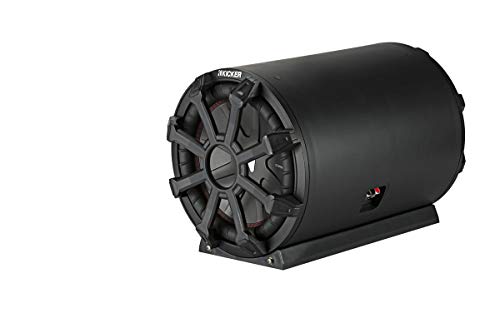 Kicker 46CWTB104 Weather-Proof Subwoofer|10" Bass Reflex Passive|48CWR104 10" Subwoofer|400 Watts RMS|800 Watts Peak|4-ohm Impedance|Compact Tube Design|Legendary Sound Quality|Car,Truck, SUV, Van