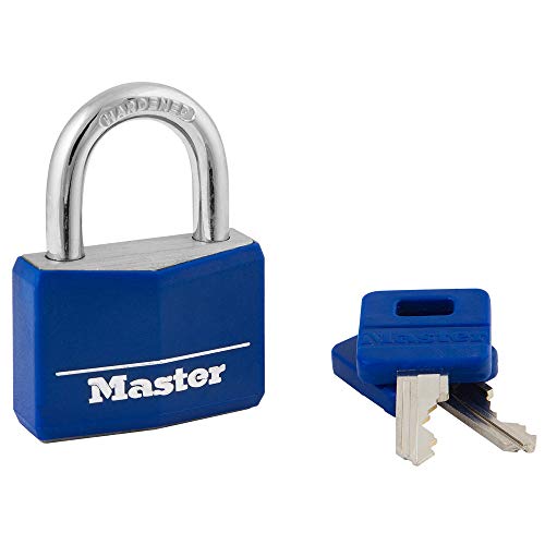Master Lock 142DCM Covered Aluminum Keyed Padlock, 1-Pack, Blue