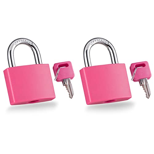 Guliffen 2 Pack Aluminum Locks with Keys, Pad Lock with 1-9/16 in. (40 mm) Wide Lock Body, Key Lock for Gym Locker, Shed, Gate, and Storage Unit