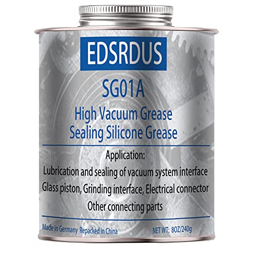 EDSRDUS SG01A High Vacuum Grease Special ThickenedFormula Silicone Sealing Grease Dielectric Waterproof Vacuum Pump Glass Piston Marine Electrical Insulation O-Ring Lubricant 8OZ(240g) x1 Pack