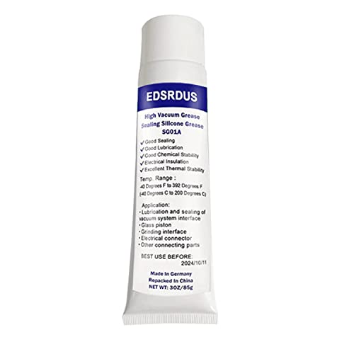 EDSRDUS SG01A High Vacuum Grease Special ThickenedFormula Silicone Sealing Grease Dielectric Waterproof Vacuum Pump Glass Piston Marine Electrical Insulation O-Ring Lubricant 3OZ(85g) x1 Pack