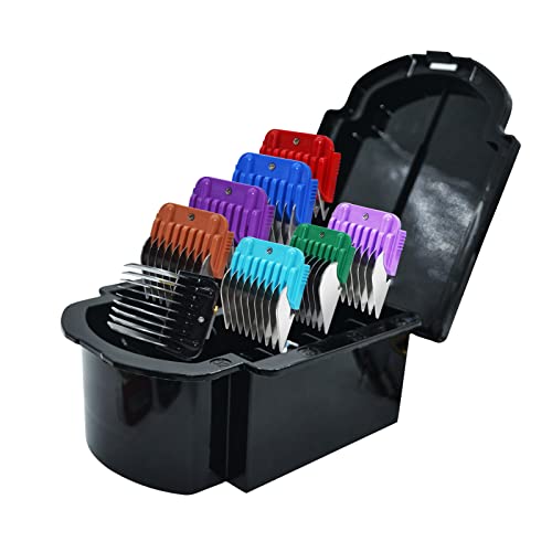 9pcs Metal Clipper Guards Set Attachment Combs Dog Grooming Stainless Steel Compatible with Andis Wahl Oster