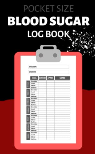 Blood Sugar Log Book Pocket Size: 2 Years Diabetes Diary, Weekly Diabetic Glucose Tracker Journal, Daily Blood Glucose Monitoring for Diabetic Logbook Small Planner