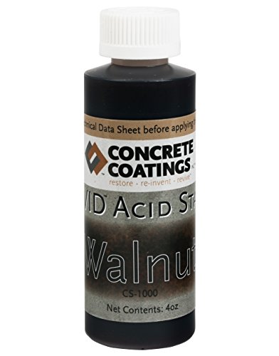 CC Concrete Coatings Vivid Acid Stain for Concrete Interior or Exterioruse 4oz (lWalnut, Rich Black W/Brown Undertone)