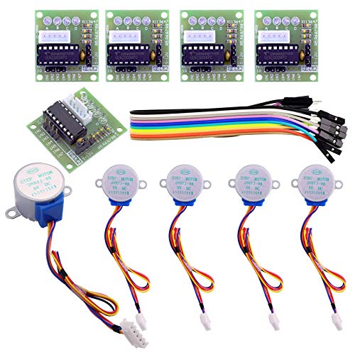 ELEGOO 5 Sets 28BYJ-48 ULN2003 5V Stepper Motor + ULN2003 Driver Board Compatible with Arduino