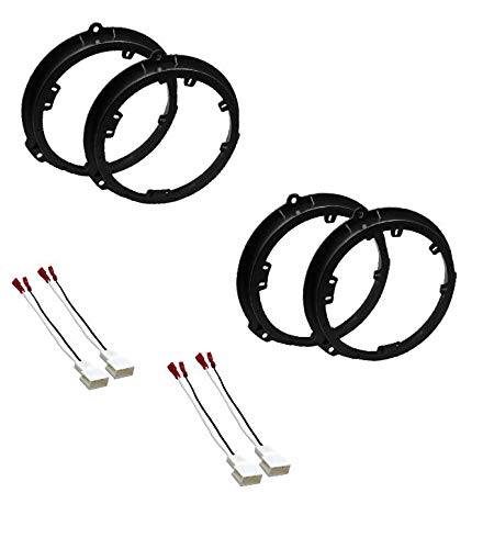 ASC Audio 6" 6.5" 6.75" Inch Car Stereo Speaker Install Adapter Mount Bracket Plates and Speaker Wire Connectors for Front and Rear Speakers for Select Ford Vehicles - See Compatible Vehicles Below
