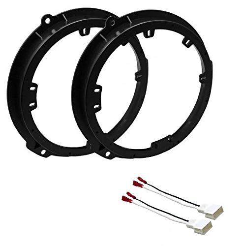 ASC Audio 6" 6.5" 6.75" Inch Car Stereo Speaker Install Adapter Mount Bracket Plates and Speaker Wire Connectors for Select Ford Vehicles - See Compatible Vehicles Below