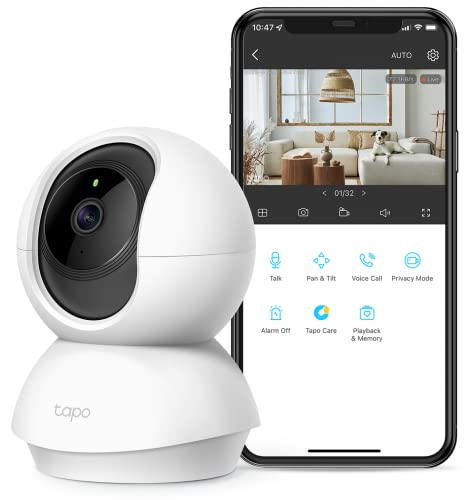 TP-Link Tapo 2K Pan/Tilt Security Camera for Baby Monitor, Dog Camera w/ Motion Detection, Motion Tracking, 2-Way Audio, Night Vision, Cloud &SD Card Storage, Works w/ Alexa & Google Home (Tapo C210)