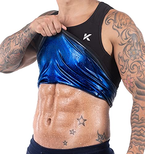 Kewlioo Men's Heat Trapping Pullover Sweat Enhancing Vest (Black, L/XL)
