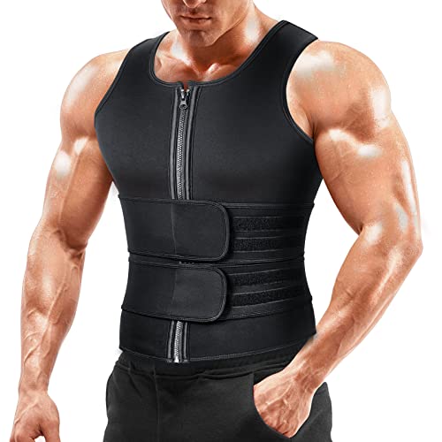 A+ Choice Sauna Vest Waist Trainer for Men - Mens Sauna Suit Double Sweat Belt Body Shaper for Belly Fat Slimming Gym Workout Faja Para Hombre Plus Size XL