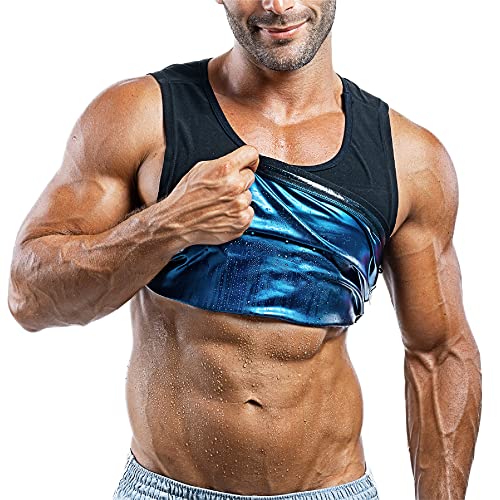 Sweat Spark Men's Sweat Vest - Enhance Your Workouts and Boost Weight Loss Efforts with Increased Sweating and Compression Technology (3XL) Black