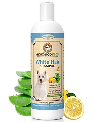 Dog Whitening Shampoo for Dogs with White Light Colored Hair Coat FurWhite Haired Pets Shampoo for Itching Dry Sensitive Skin. Non Toxic Formula