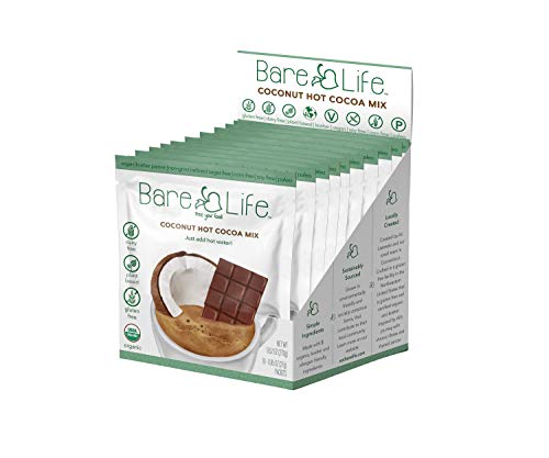 Bare Life: Dairy Free Coconut Hot Cocoa Mix (10 Pack) 0.95 Oz | Gluten Free, Vegan, Organic, Plant Based, Paleo, Soy Free, Corn Free, Lactose Free, Refined Sugar Free Hot Chocolate