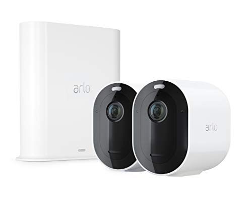 Arlo Pro 3 Spotlight Camera - 2 Camera Security System - Wireless, 2K Video & HDR, Color Night Vision, 2 Way Audio, 160 View, Wire-Free, Works with Alexa, White - VMS4240P