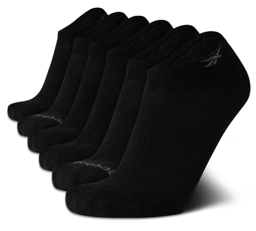 Reebok Men's Socks - Athletic Low Cut Ankle Socks (6 Pack), Size Shoe size: 6-12.5, Black