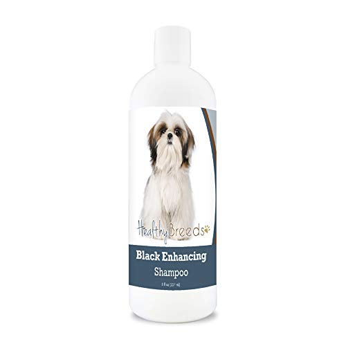 Healthy Breeds Shih Tzu Black Enhancing Shampoo - Gentle Cleanser with Vitamin E, Aloe & Coconut Oil That Adds Brilliance, Shine & Intensity to Darker Coats - Floral Scent - 8 oz