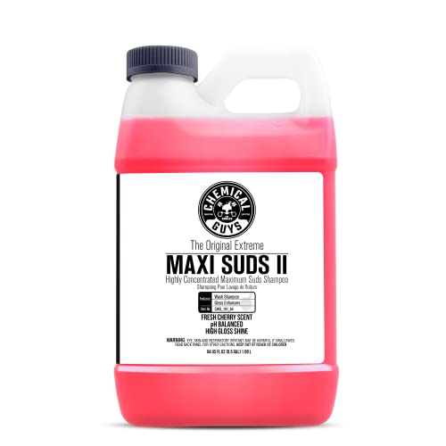 Chemical Guys CWS_101_64 Maxi-Suds II Foaming Car Wash Soap (Works with Foam Cannons, Foam Guns or Bucket Washes) Safe for Cars, Trucks, Motorcycles, RVs & More, 64 fl oz (Half Gallon), Cherry Scent