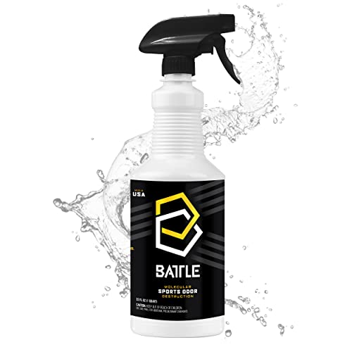 Battle Sports Odor Eliminator Spray - 32oz Sports Equipment Zero Odor Spray, Attacks the Source at the Molecular-Level - Perfect for Masks, Boxing Gloves, Helmet Cleaner and Gym Bag Deodorizer - Cleat and Shoe Deodorizer Spray