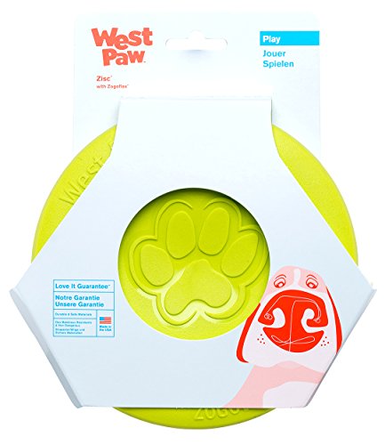 West Paw Zogoflex Zisc Dog Frisbee, High Flying Aerodynamic Disc for Dogs Puppy  Lightweight, Floatable Dog Frisbees for Fetch, Tug of War, Catch, Play  Doubles as Food/Water Bowl, Small 6.5", Granny Smith
