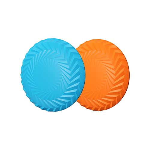 Dlical 2 Pack Dog Frisbees Durable Dog Toys Freestyle FrisbeeDog Flying Disc Nature Rubber Floating Flying Saucer for Outdoor Lawn Water Pool Beach Playing Interactive Toys