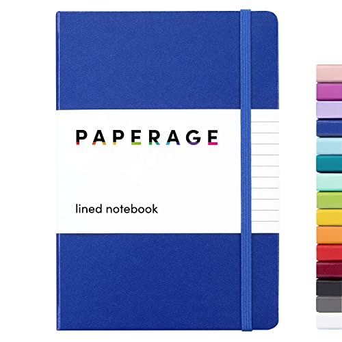 PAPERAGE Lined Journal Notebook, (Royal Blue), 160 Pages, Medium 5.7 inches x 8 inches - 100 gsm Thick Paper, Hardcover