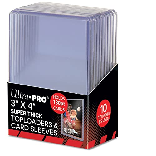 Ultra Pro 3 X 4 Super Thick 130PT Toploader with Thick Card Sleeves 10ct, Multi-Coloured,15281