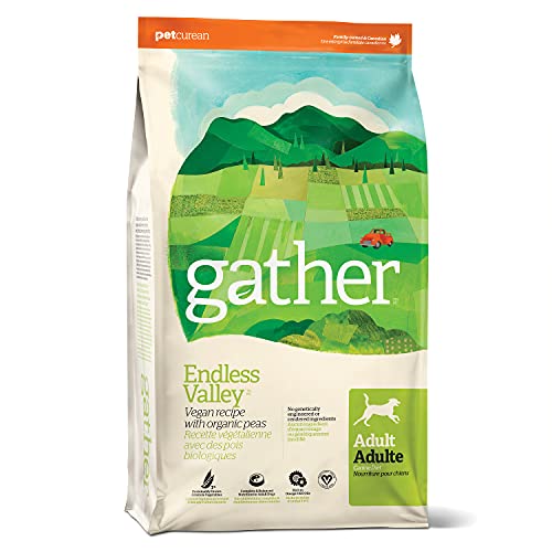 Gather Endless Valley Plant Based Dog Food, 16 lb  Vegan Recipe  No GMOs, No Artificial Colors, Flavors or Preservatives  with Organic Ingredients  Complete Balanced Nutrition for Vegan Dogs
