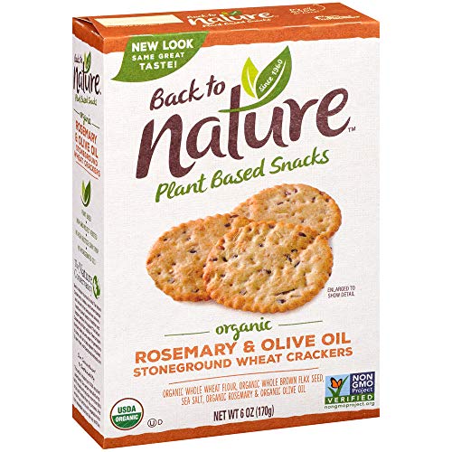 Back to Nature Crackers, Organic Rosemary & Olive Oil Stoneground Wheat, 6 Ounce