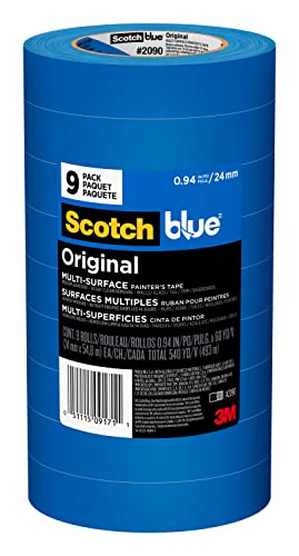 Scotch Painter's Tape Original Multi-Surface Painter's Tape, .94 inches x 60 yards (540 yards total), 2090, 9 Rolls