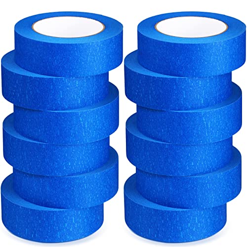 12 Rolls Painters Tape Bulk, 1.5 Inches x 55 Yards Masking Tape, Trim Edge Finishing Tape Craft Tape Teacher Tape for Journals DIY Art Crafts Painting Labeling Home School Decoration (Blue)