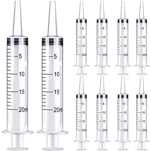 10 Pack 20ml Syringe Without Needle - Syringes for Lip Gloss, Large Plastic Syringes for TKB Lip Gloss Base (Versagel)Scientific Labs, Dispensing, Measuring, Watering, RefillingMultiple Uses