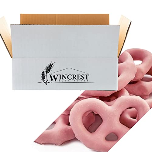 WinCrest BulkFoods Raspberry Yogurt Pretzels - 3 Lb Case