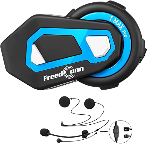 FreedConn T-Max Pro V5.0 Motorcycle Helmet Bluetooth Intercom Headset Communication Systems Kit with DSP/CVC Noise Cancellation, 1200m 6 Riders Group Helmet Intercom with FM Radio for ATV/Dirt Bike