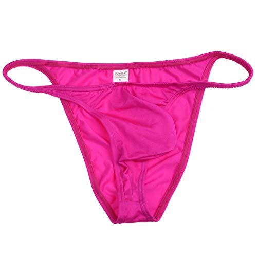 JAXFSTK Men's Cheeky Briefs Underwear Contest Posing Trunks Competition Suit Bikini Briefs Pink XL