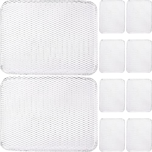 Hemoton 10Pcs Aluminum BBQ Mesh Grill Mat Disposable Grill Topper Broiler Pans Non Stick Baking Tools Outdoor BBQ Accessories for Baking Cooking Grilling