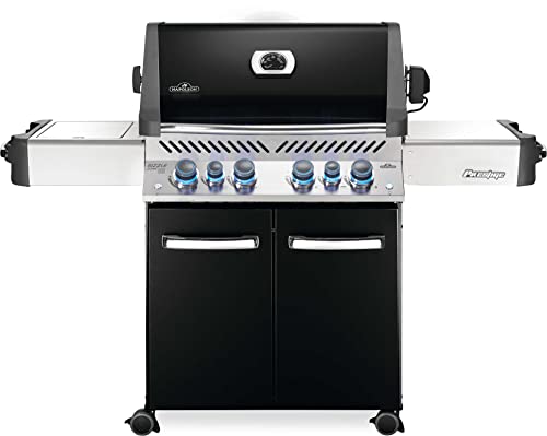 Napoleon P500RSIBNK-3 Prestige 500 RSIB Natural Gas Grill, sq. in + Infrared Side and Rear Burner, Black