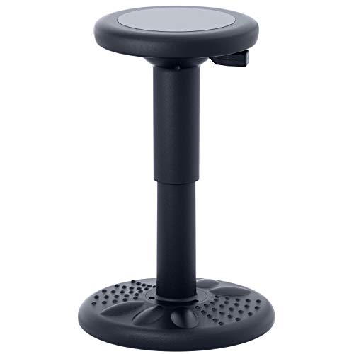 Active Chairs Adjustable Wobble Stool for Kids, Flexible Seating Improves Focus and Helps ADD/ADHD, 16.65-23.75-Inch Chair, Ages 13-18, Black