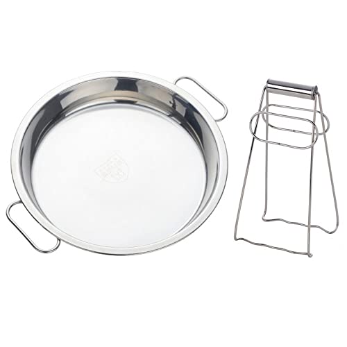 Color ME! 9in Stainless Steel Steaming Tray and Folding Hot Dish Plate Clip Me Cold Noodle Making Tools Steamed Rice Chinese Liangpi Steamer Pan Cake Fruit Tray, Dishwasher Safe, Silver, 9-Inches