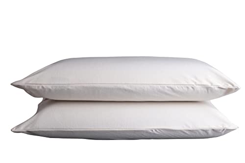 Sleep & Beyond 100% Organic Cotton Waterproof Pillow Case Encasement Pair, Standard/Queen, Ivory