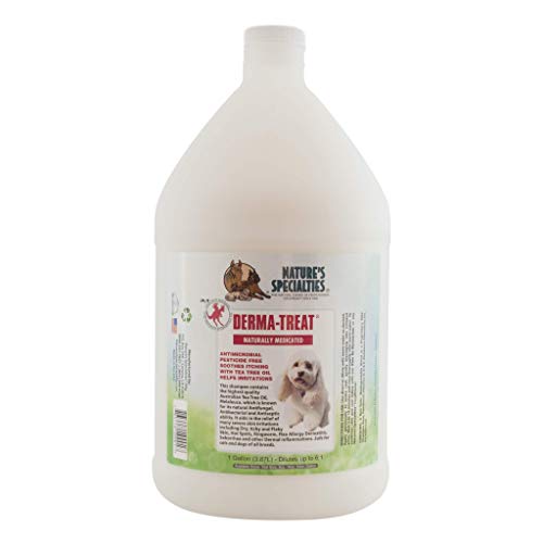 Nature's Specialties Derma-Treat Ultra Concentrated Medicated Dog Shampoo for Pets, Makes up to 6 Gallons Natural Choice for Professional Groomers, Antimicrobial, Made in USA, 1 gal