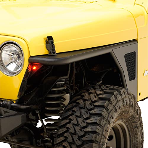 EAG Front Fender Flare Body Armor with Turn Signal Light Rocker Guard Fit for 97-06 Wrangler TJ