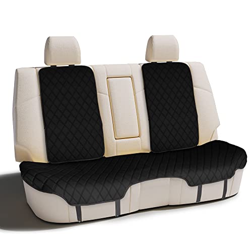 FH Group Car Seat Cushion Rear Set Black Neosupreme Automotive Seat Cushions - Universal Fit, Rear Car Seat Cushion, Car Seat Cushions With Non-slip Silicone Backing for SUV, Sedan, Van