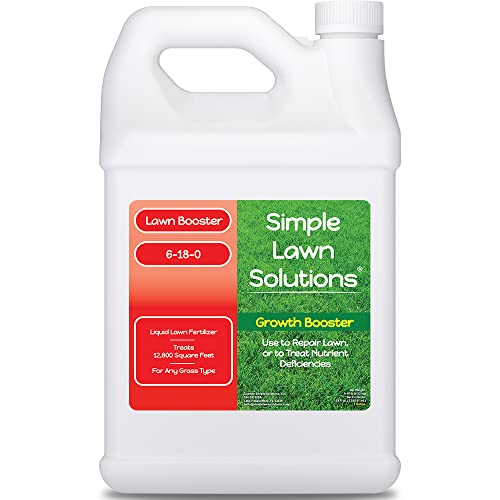 Extreme Grass Growth Lawn Booster- Liquid Spray Concentrated Starter Fertilizer with Humic - Any Grass Type- Simple Lawn Solutions (1 Gallon)
