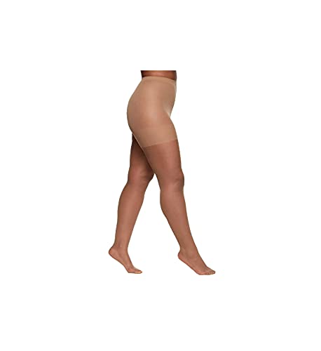 Berkshire Women's Plus-Size Queen All Day Sheer Non-Control Top Pantyhose - Sandalfoot 4416, City Beige, 3X-4X