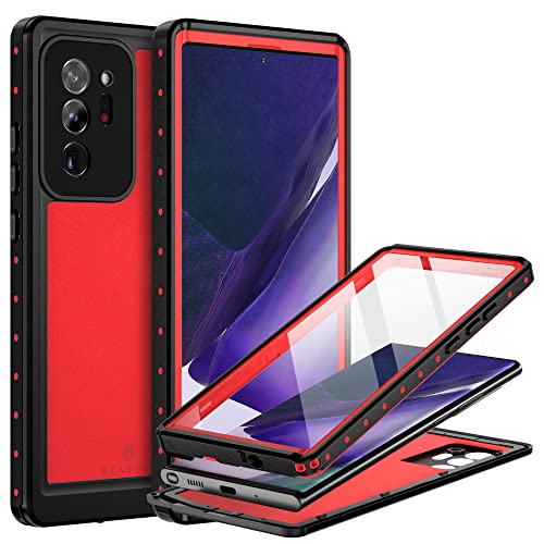 BEASTEK for Samsung Galaxy NOTE20 Ultra Waterproof Case, NRE Series, Shockproof Underwater IP68 Case with Built-in Screen Protector Full Body Protective Cover, for Galaxy Note 20 Ultra 6.9 inch (Red)