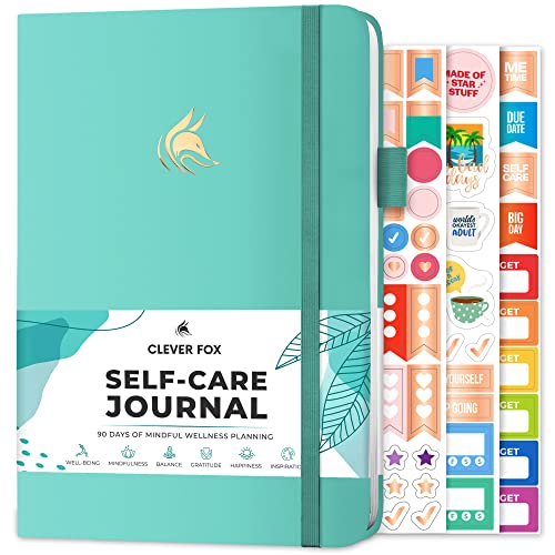 Clever Fox Self-Care Journal  Wellness & Daily Reflection Notebook  Mental Health & Personal Development Journal  Self-Care, Meditation & Mood Journal for Women & Men  A5 Size (Turquoise)