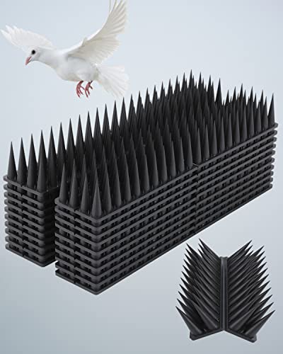 Bird Spikes, 20 Pack Pigeon Spikes, High Thorn Bird Spikes for Outside, Bird Deterrent for Small Bird Cat Squirrel, Easy Installation Bird Deterrent Spikes use for Balcony Courtyard Outdoor Roof