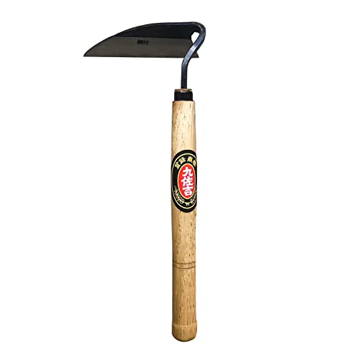 MerceHygea Japanese Ergonomic Scythe, Weeder, Weeding Sickle Very Sharp, Easy Weeding, Durable, Beige-001