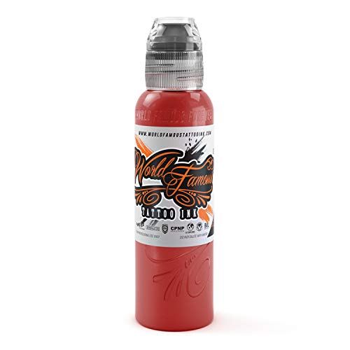 World Famous Tattoo Ink - Sailor Jerry Red Tattoo Ink - Professional Tattoo Ink & Tattoo Supplies - Skin-Safe Permanent Tattooing in Bold Shades - Vegan & Non-Toxic (1 oz)