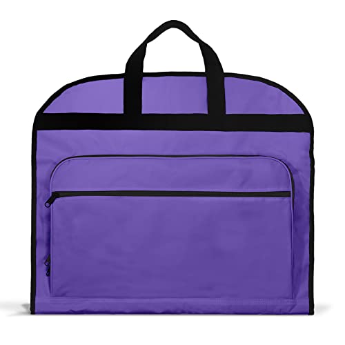 DALIX 39" Garment Bag Cover Suits Dresses Clothing Foldable Shoe Pocket in Purple